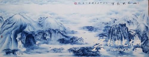 《山水尽早朝晖》小六尺，乙未年创作