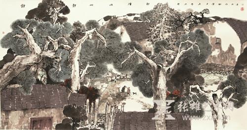 李肇瑜《 静静的山湾村》 190x99cm 李肇瑜《 静静的山湾村》 190x99cm