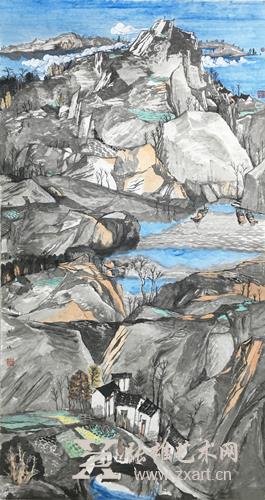 李肇瑜《 海岛秋色》97x179cm 李肇瑜《 海岛秋色》97x179cm